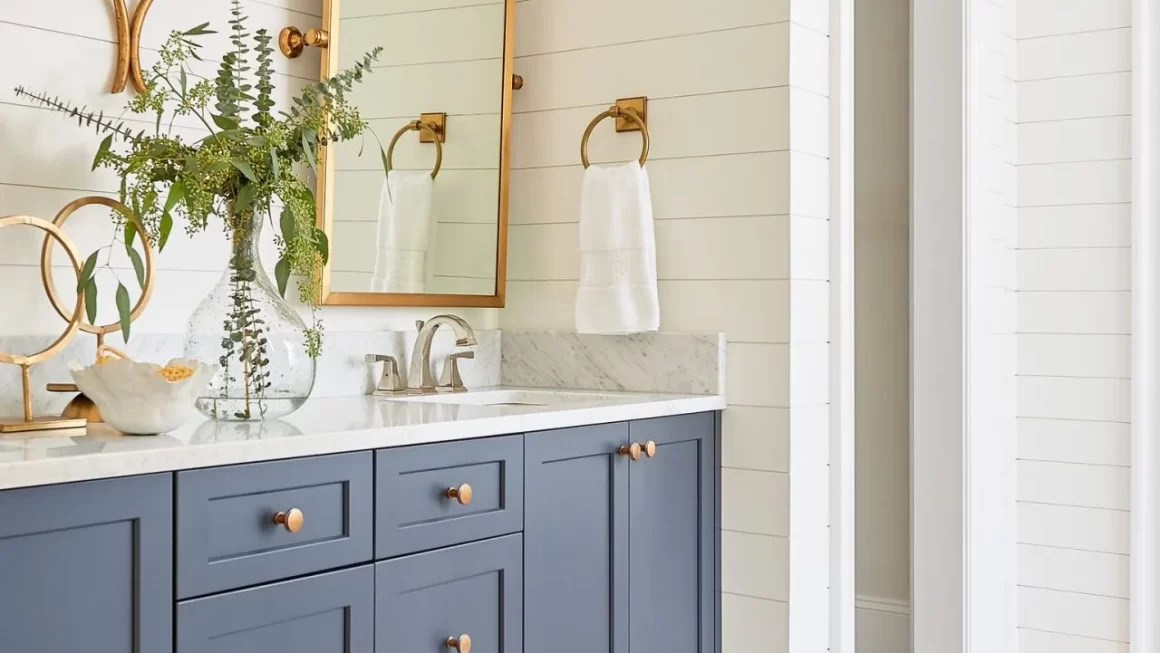 learning how to paint a bathroom cabinet