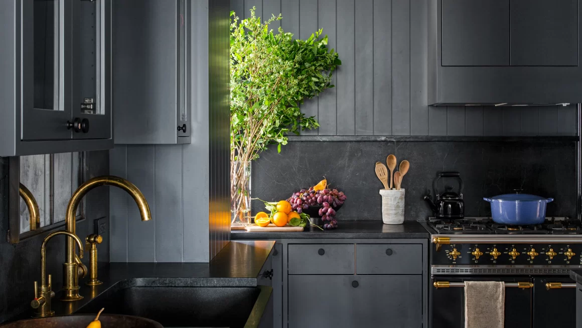 cabinet colors for dark countertops