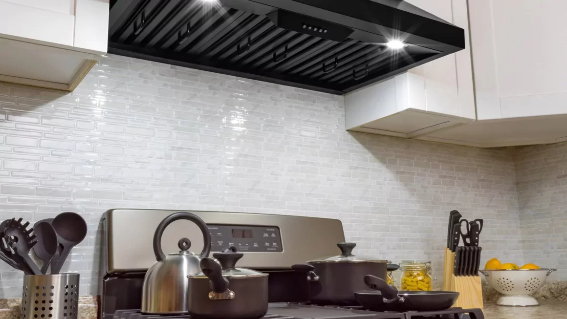 how to install a range hood vent through cabinet?